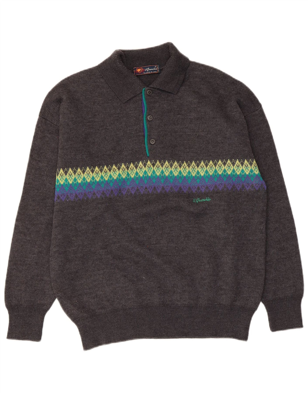 Il Granchio Jersey De Cuello Alto Hombre Gris Medio Argyle/Diamante