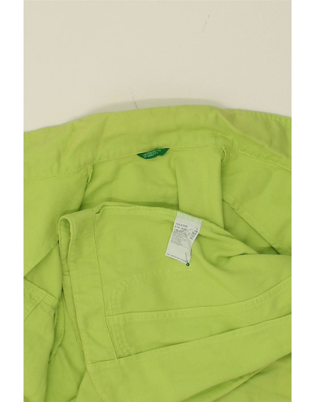 BENETTON Girls 4 Button Blazer Jacket 9-10 Years Large Green Cotton Vintage Benetton and Second-Hand Benetton from Messina Hembry 