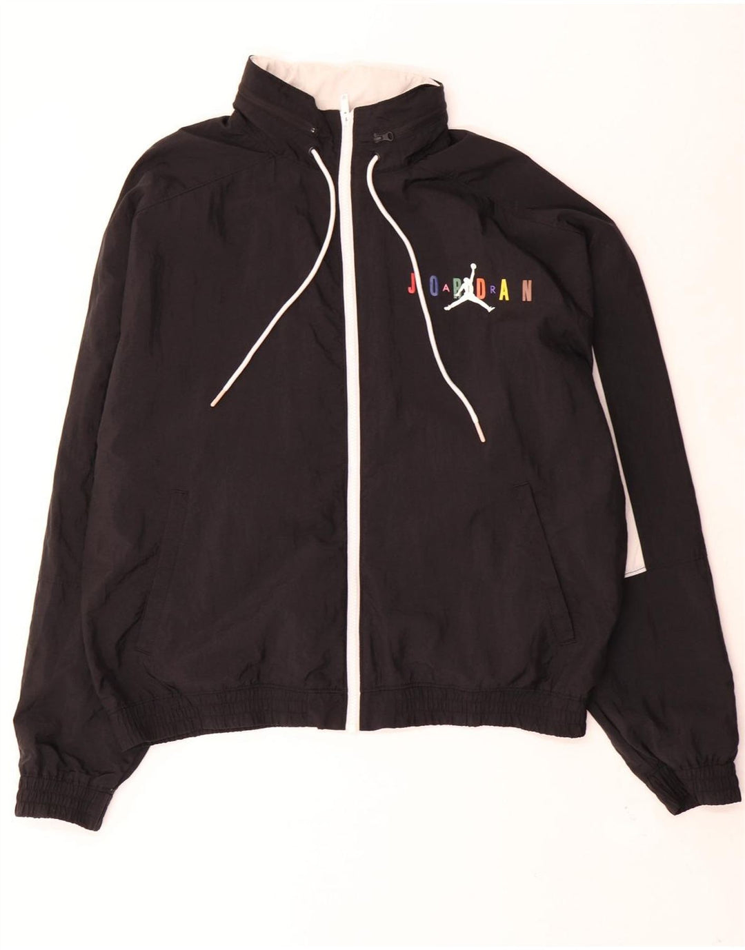Jordan Chaqueta superior de chándal con gráfico para hombre Poliéster color block en negro mediano