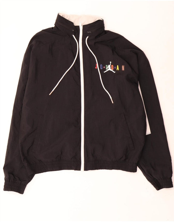 Jordan Chaqueta superior de chándal con gráfico para hombre Poliéster color block en negro mediano