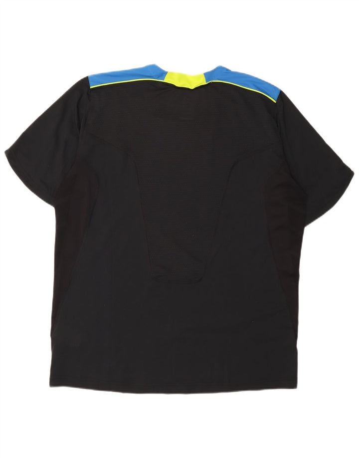 Adidas Hombre Climacool Camiseta Top Grande Negro Colorblock Poliéster
