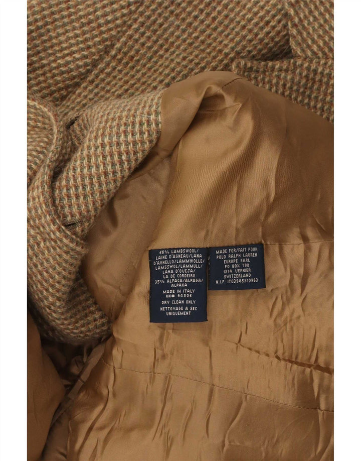Ralph Lauren Chaqueta Blazer de 3 Botones para Mujer US 10 Large Brown Check