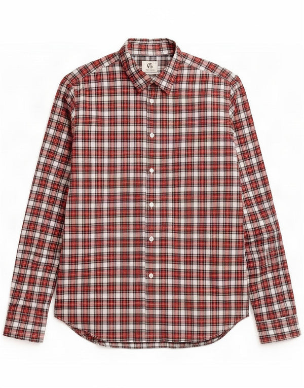 Paul Smith Camisa ajustada para hombre XL Algodón a cuadros rojos
