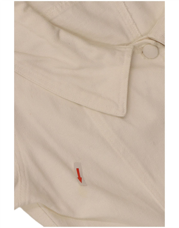 Vintage mujer camisa de manga corta blusa Reino Unido 12 blanco medio