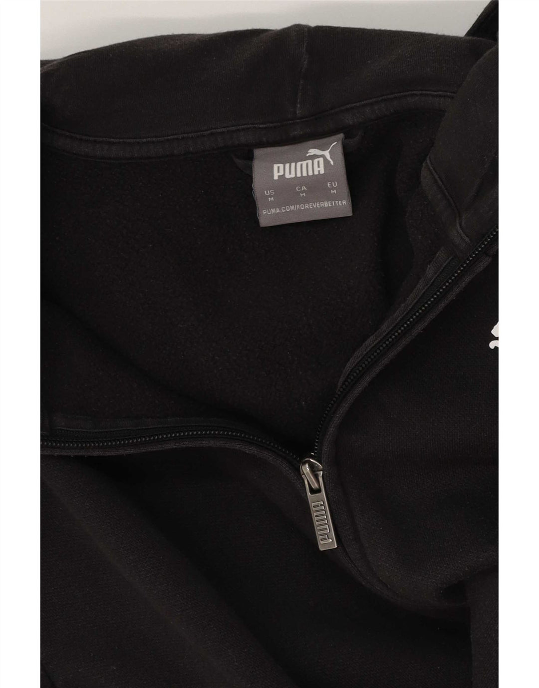 Puma Sudadera con capucha y cremallera gráfica para mujer UK 14 Medium Black