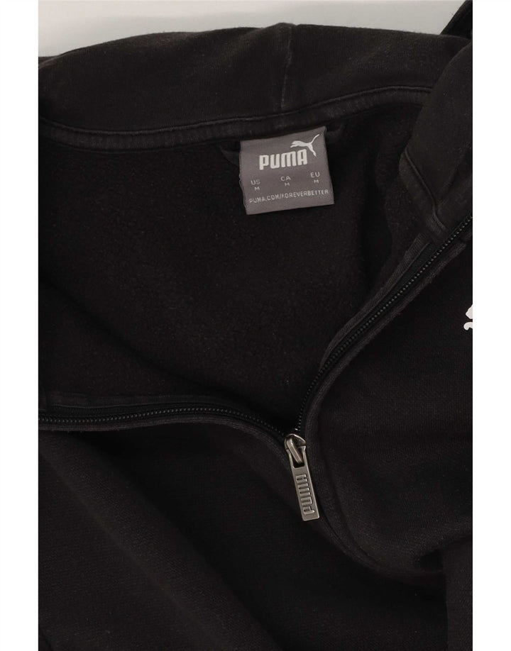 Puma Sudadera con capucha y cremallera gráfica para mujer UK 14 Medium Black