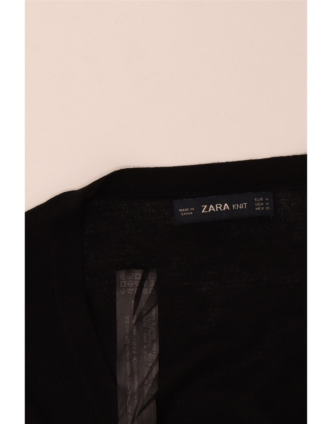 Zara - Cárdigan para mujer, talla 42, viscosa negra mediana