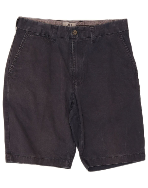 Marks & Spencer Pantalones cortos chinos para hombre W30 Algodón azul marino mediano