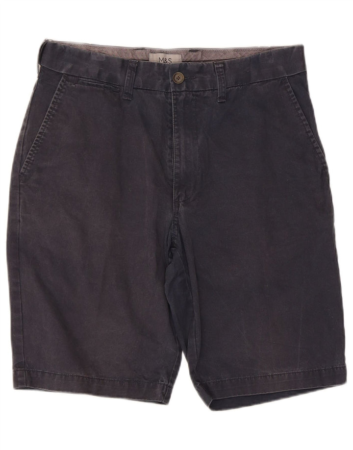 Marks & Spencer Pantalones cortos chinos para hombre W30 Algodón azul marino mediano
