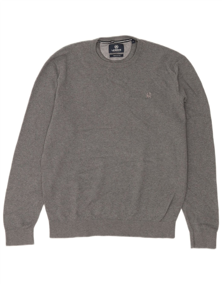 Lerros Jersey De Cuello Redondo Hombre XL Algodón Gris