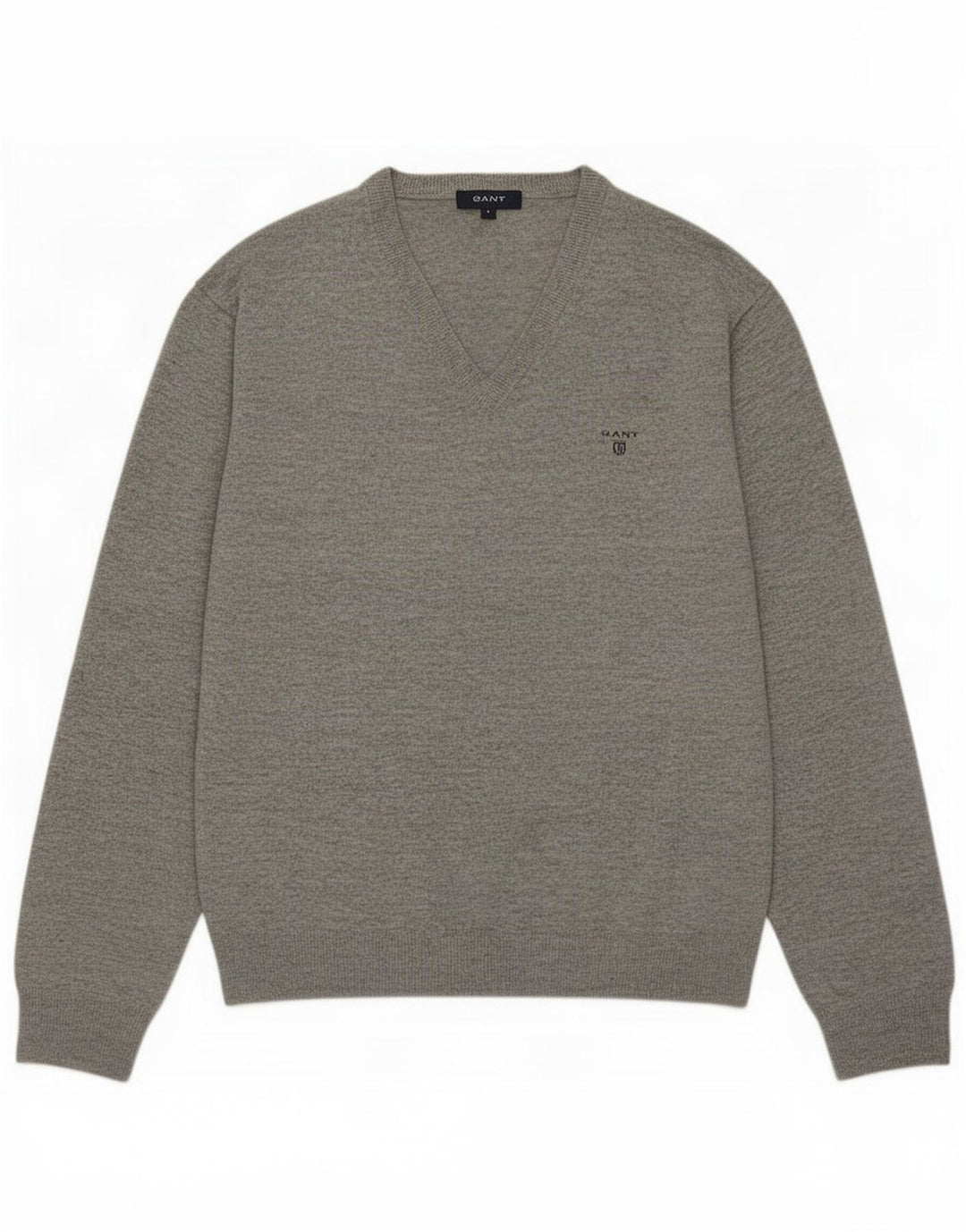 Gant Jersey con Cuello en V para Hombre, Jersey de Lana de Cordero Gris Grande