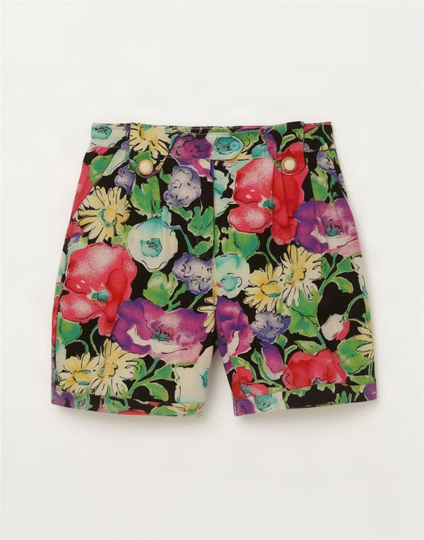 Vintage mujer pegado pantalones cortos casuales IT 44 Medio W28 Multicolor Floral