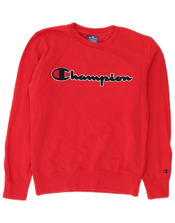 Champion Sudadera de gran tamaño con gráfico para mujer UK 6 XS Algodón rojo