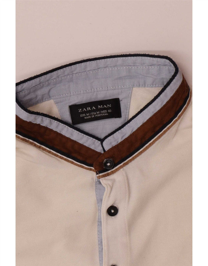 Zara Polo Hombre Blanco Mediano