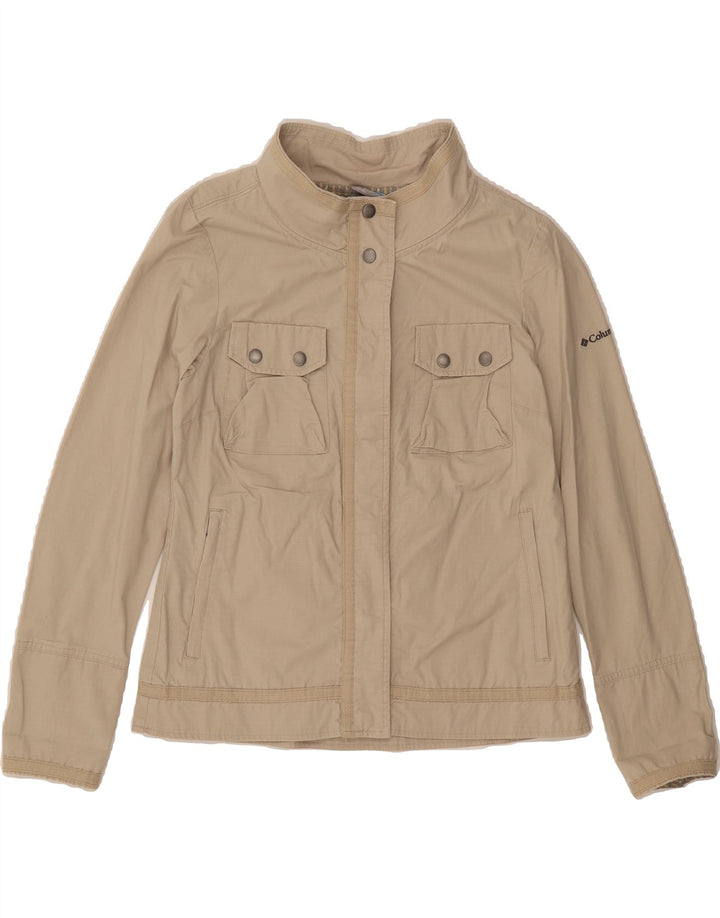 COLUMBIA Womens Bomber Jacket UK 14 Medium Beige Cotton Vintage Columbia and Second-Hand Columbia from Messina Hembry 