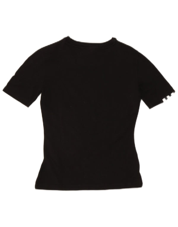 Adidas - Camiseta corta para mujer, talla 8, talla pequeña, algodón negro