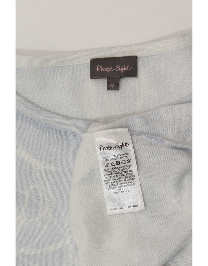 Phase Eight Top para mujer manga 3/4 UK 42 Algodón floral azul medio