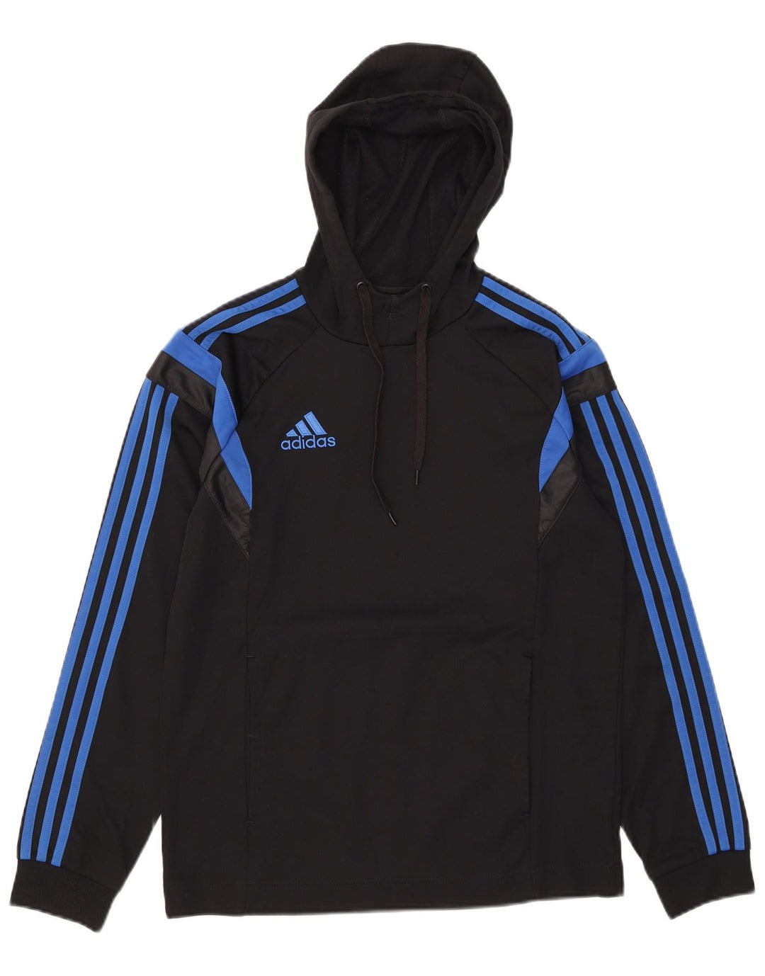 Adidas Hombre Sudadera Con Capucha Jersey Pequeño Negro Colorblock Poliéster