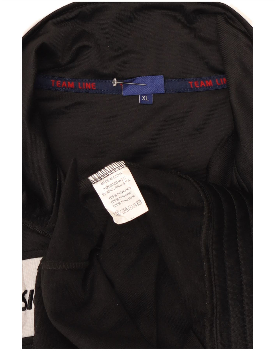 Asics Hombre Graphic Chándal Top Jacket XL Negro Colorblock Poliéster
