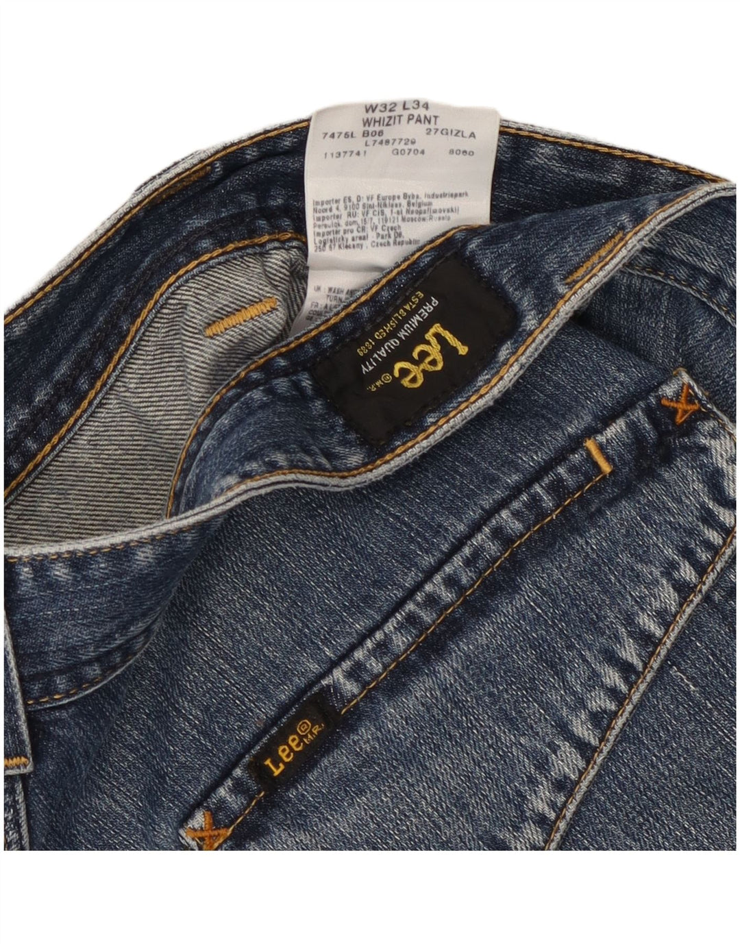 LEE Mens Whizit Denim Shorts W32 Algodón Azul Medio