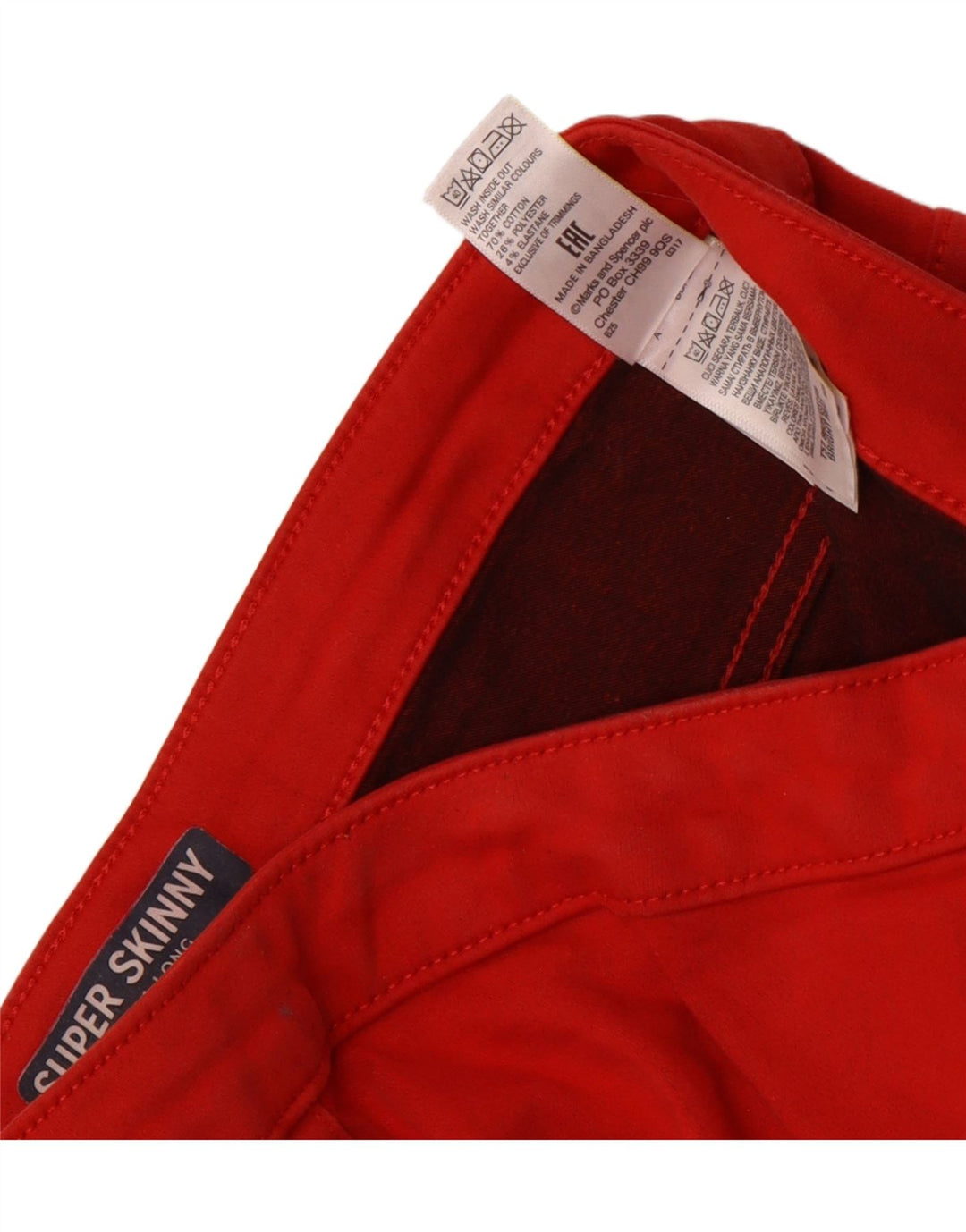 Marks & Spencer Pantalones Casuales para Mujer UK 14 Medium W30 L31 Rojo