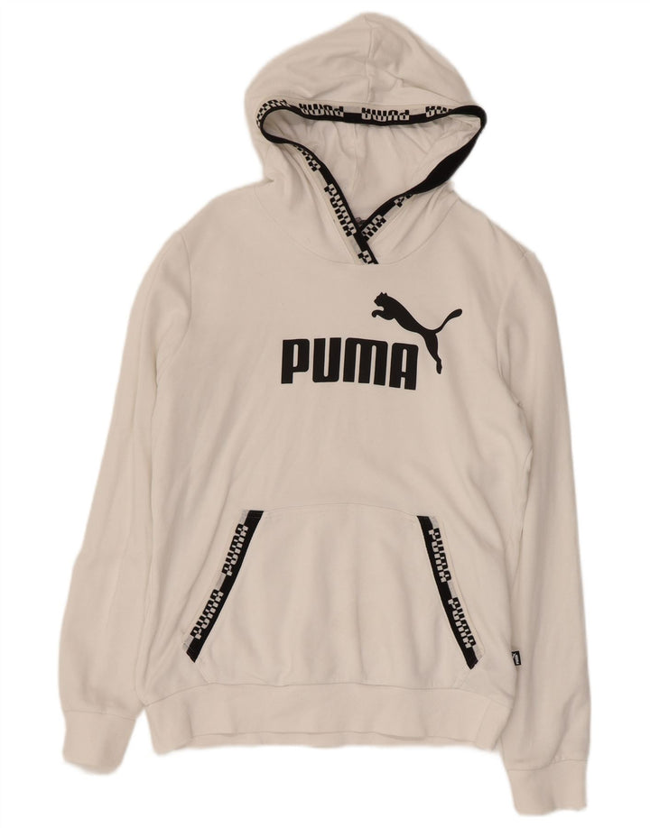 PUMA Jersey con capucha gráfica para mujer Reino Unido 14 Algodón blanco mediano