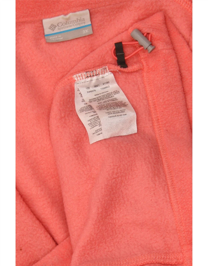 COLUMBIA Womens Fleece Jacket UK 22 3XL Orange Polyester