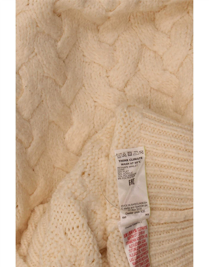 Marks & Spencer Suéter con Cuello Alto para Mujer UK 10 Small Beige