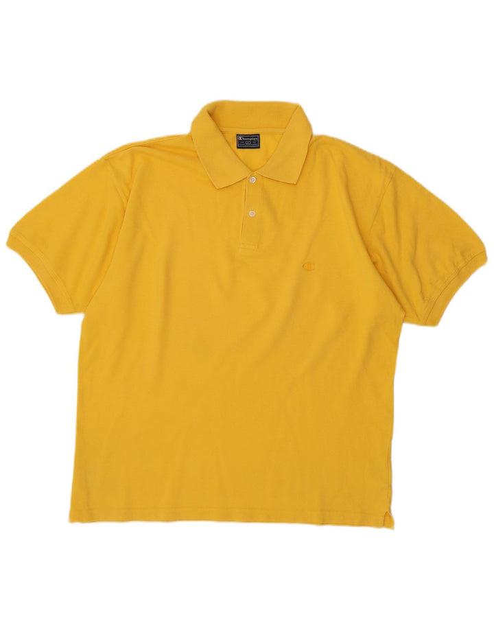 CHAMPION Polo para hombre de algodón amarillo grande
