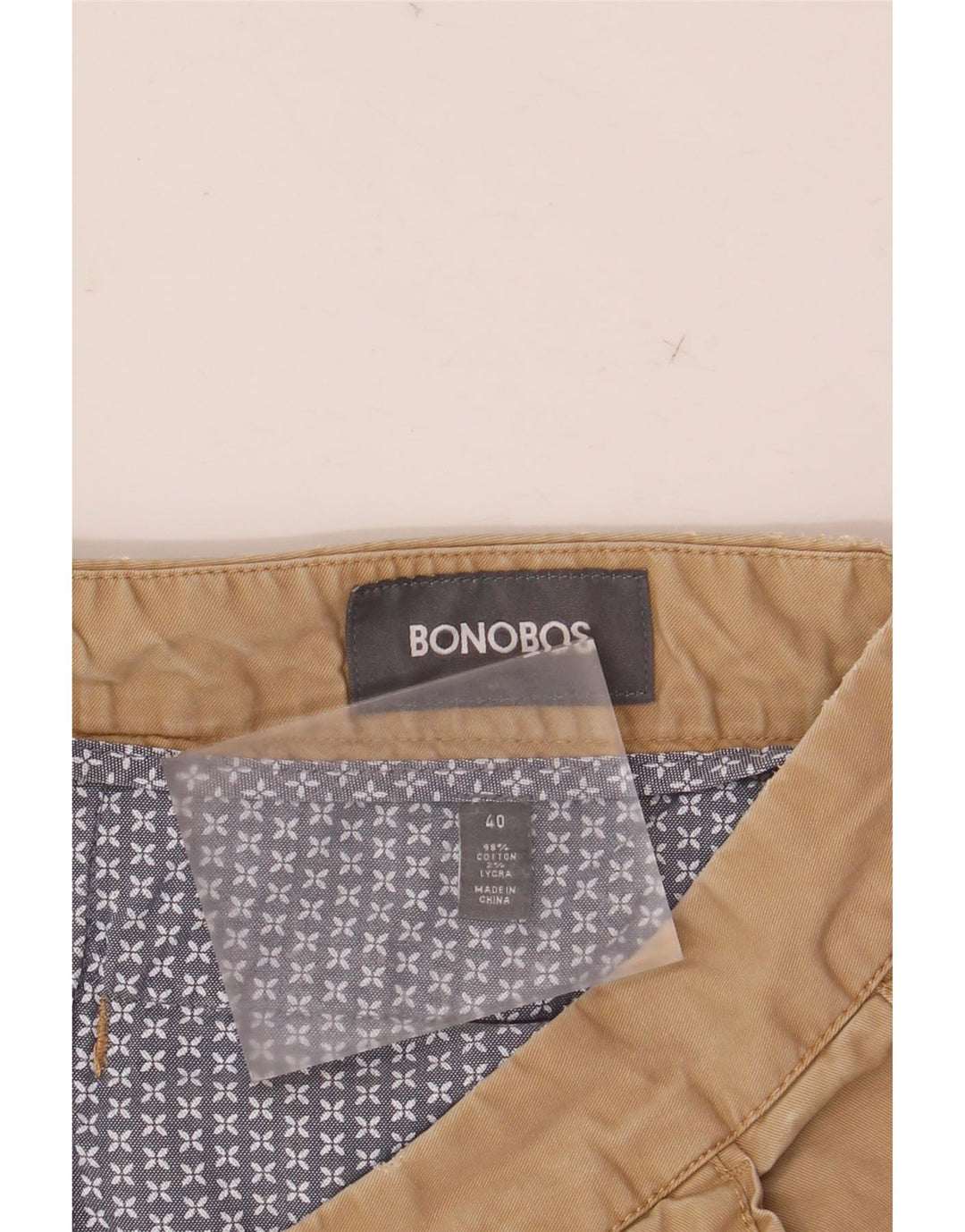BONOBOS Pantalones cortos chinos para hombre W40 XL Algodón beige