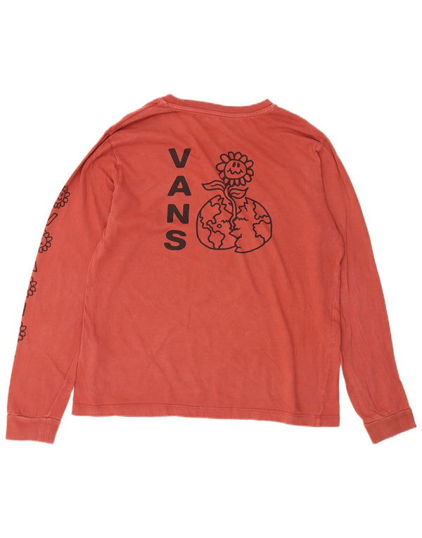 Vans Hombre Graphic Top Manga Larga Grande Algodón Rojo