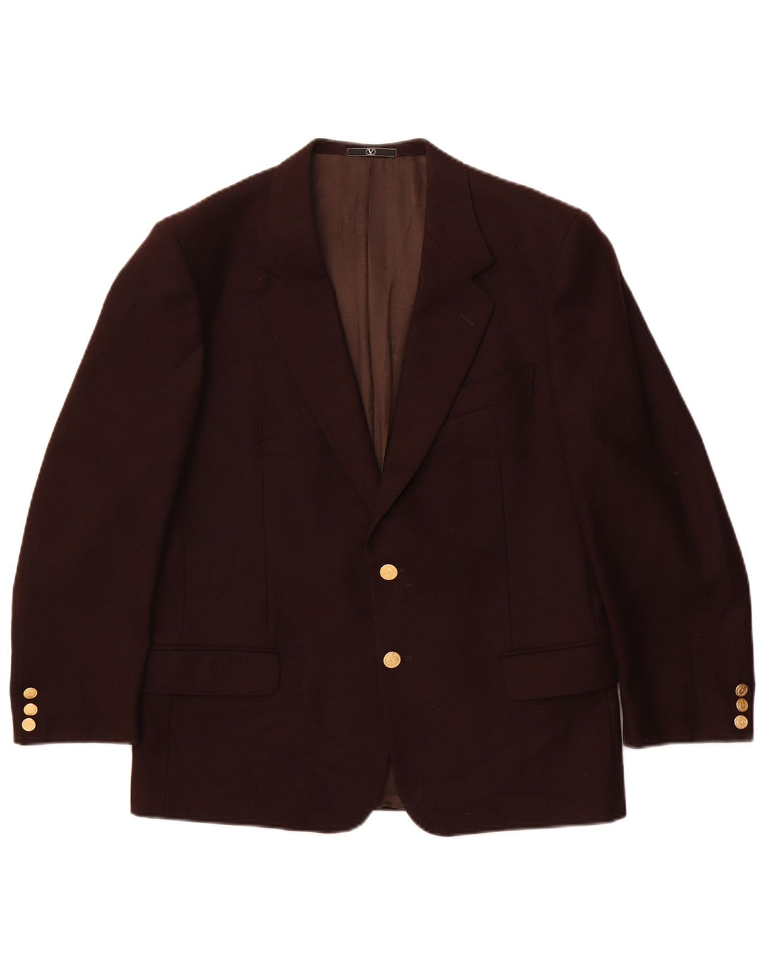 Valentino Chaqueta tipo blazer de 2 botones para hombre IT 50 Large Lana marrón