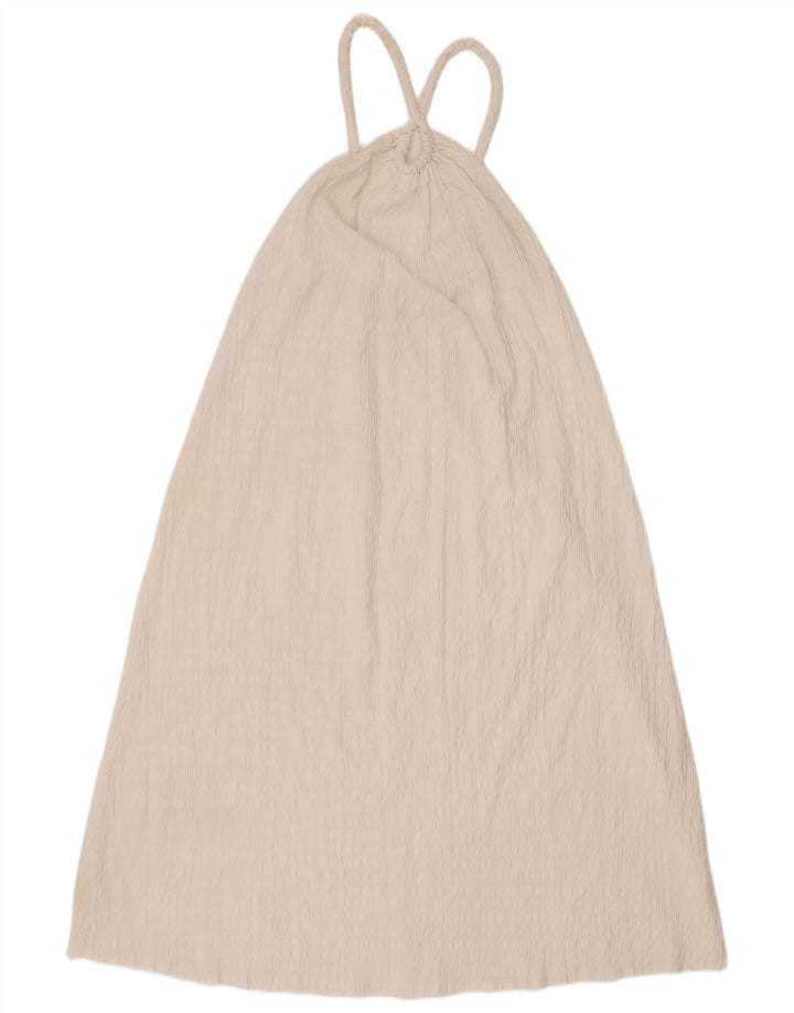 Zara Mujer Vestido Halter Tent Reino Unido 44 Medio Blanco