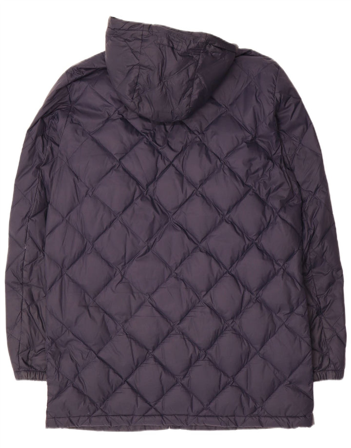 MASSIMO DUTTI Abrigo acolchado con capucha para mujer UK 46 Large Poliamida azul marino