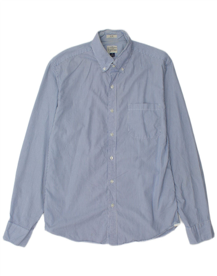 J. CREW Camisa slim fit para hombre de algodón a rayas azul medio