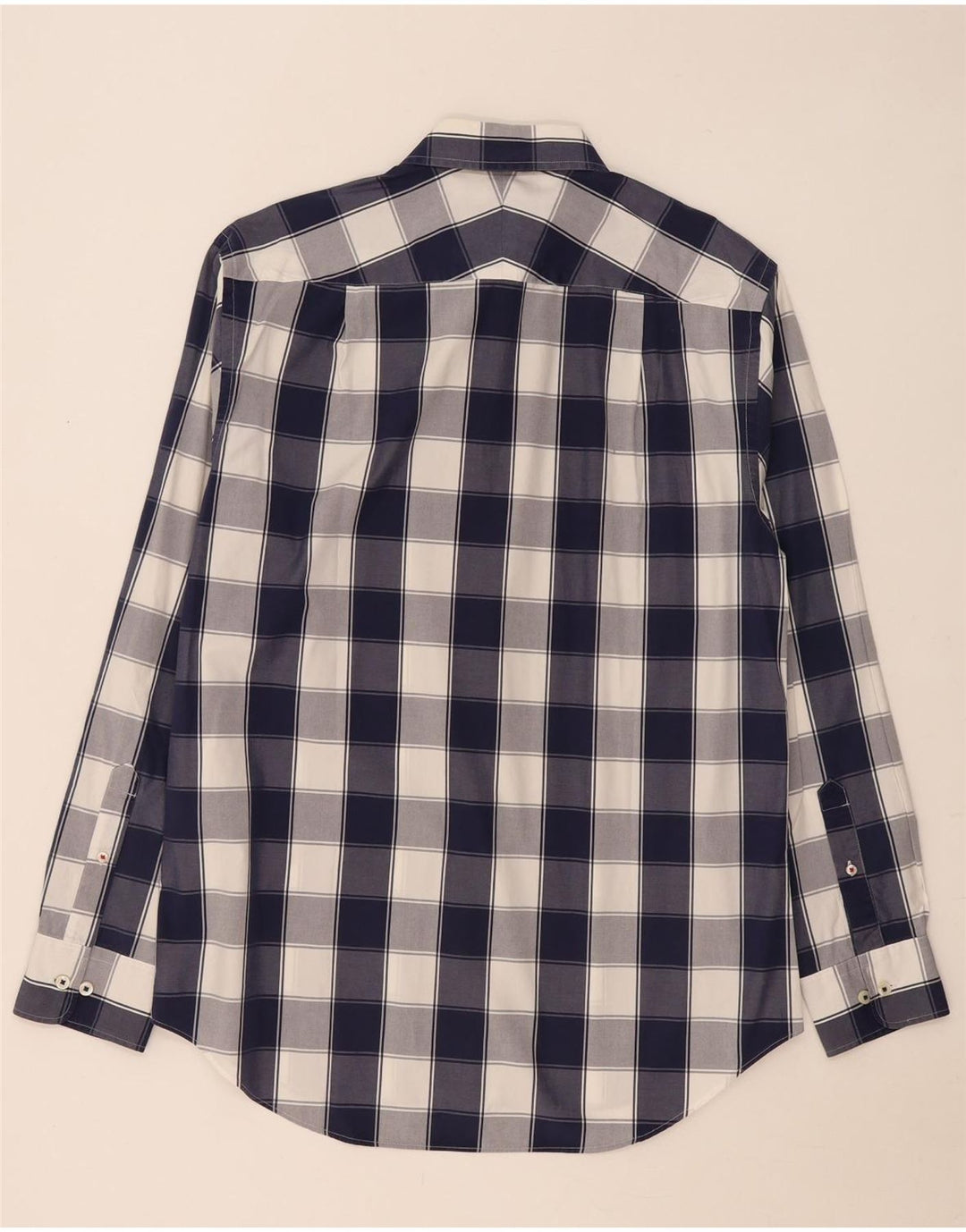 Charles Tyrwhitt Camisa para hombre grande de algodón a cuadros azul marino