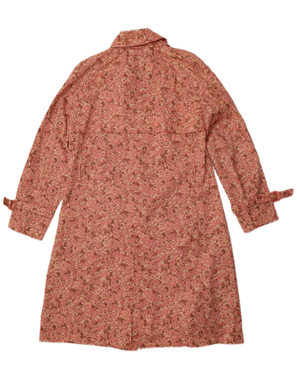 LONDON FOG Gabardina para mujer Reino Unido 16 Algodón floral rosa grande