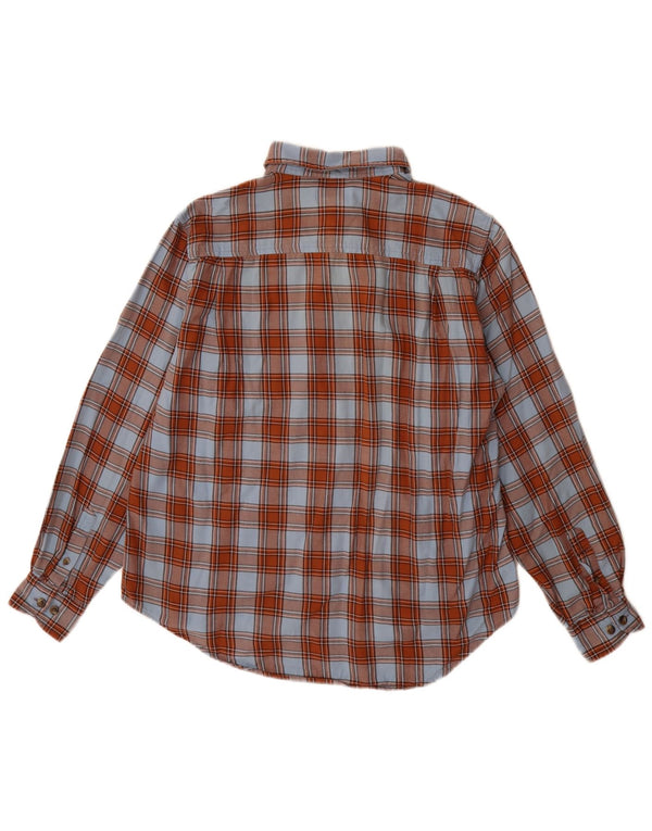 Lands End Camisa de franela para mujer US 12 Grande Marrón Cuadros Algodón