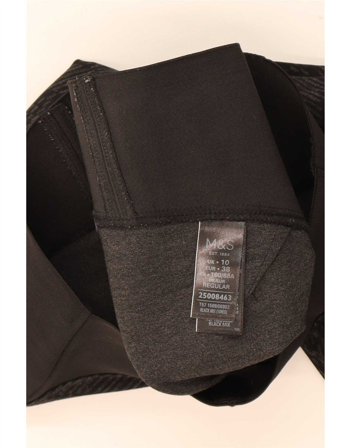 Marks & Spencer Leggings para mujer UK 10 Small Viscosa geométrica negra