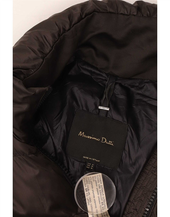 Massimo Dutti Abrigo Acolchado Mujer UK 44 Marrón Medio Poliéster