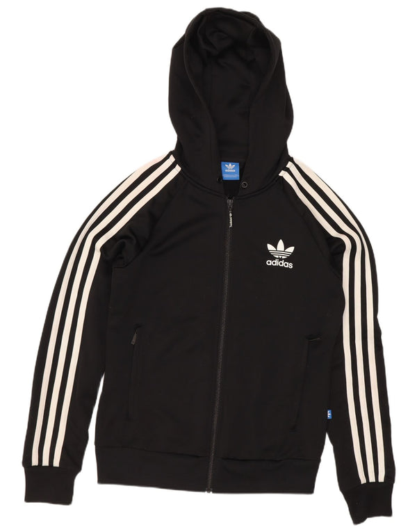 Adidas Sudadera con capucha y cremallera para mujer UK 8 Small Poliéster negro