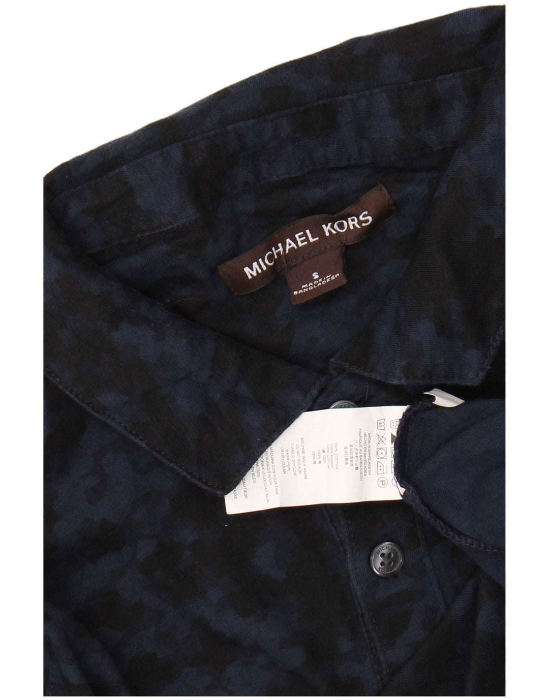 MICHAEL KORS Polo para hombre pequeño azul marino camuflaje algodón