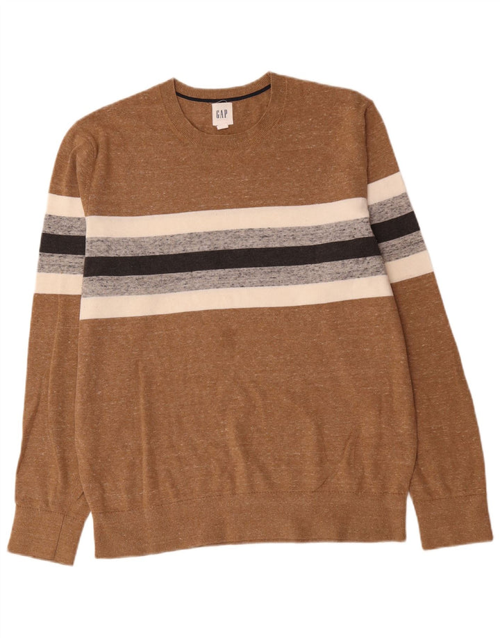 Gap Jersey De Cuello Redondo Para Hombre De Algodón A Rayas Marrón Medio