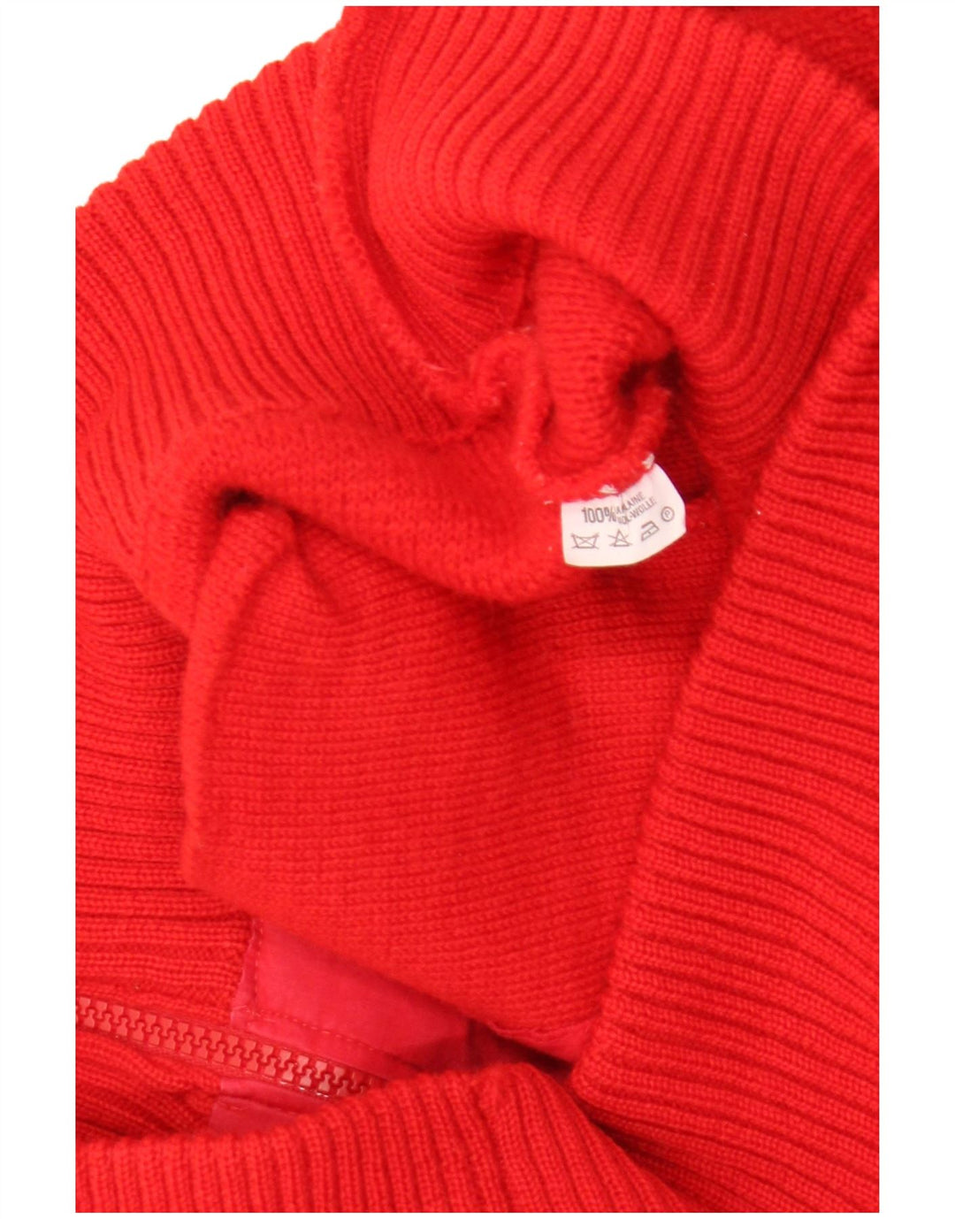 Vintage hombres Cardigan suéter medio rojo lana retro