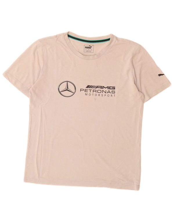 PUMA Mens Graphic T-Shirt Top Small Grey Cotton