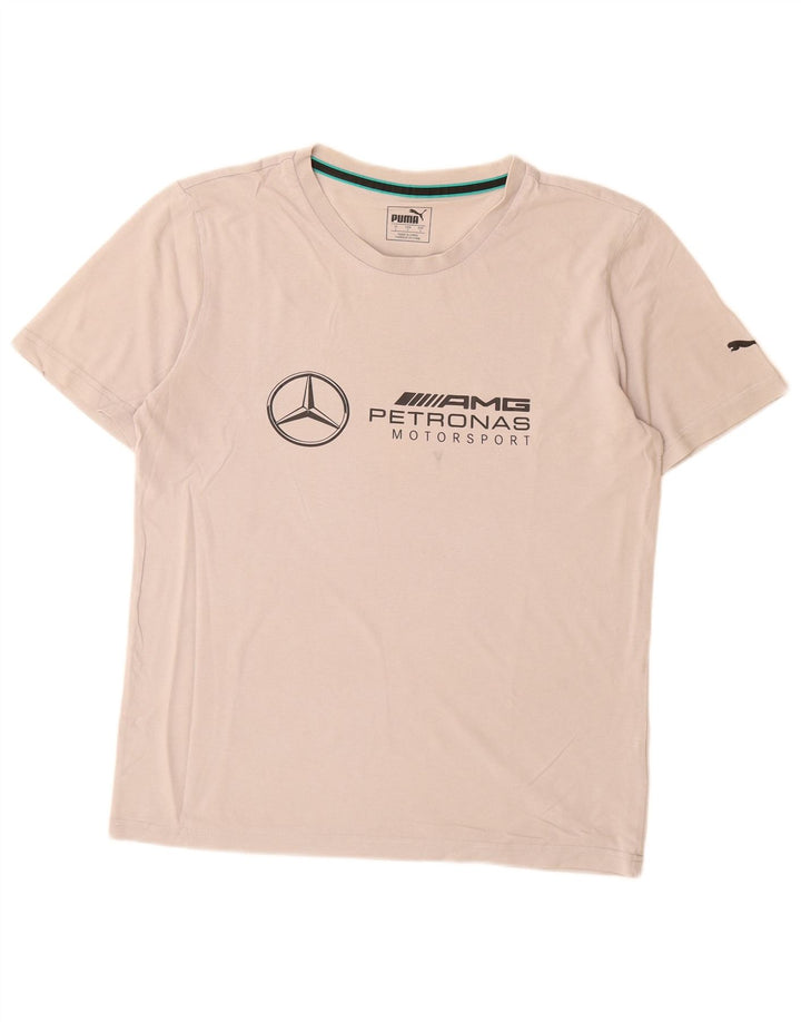 PUMA Camiseta gráfica para hombre Top Small Grey Cotton