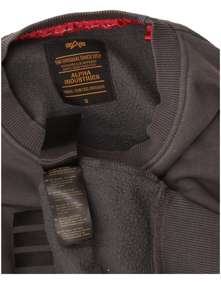 Alpha Industries Sudadera Gráfica para Hombre Jersey Pequeño Algodón Gris
