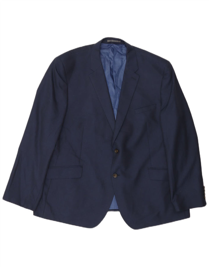 MARKS & SPENCER Chaqueta tipo blazer de 2 botones para hombre UK 50 3XL Azul marino Poliéster