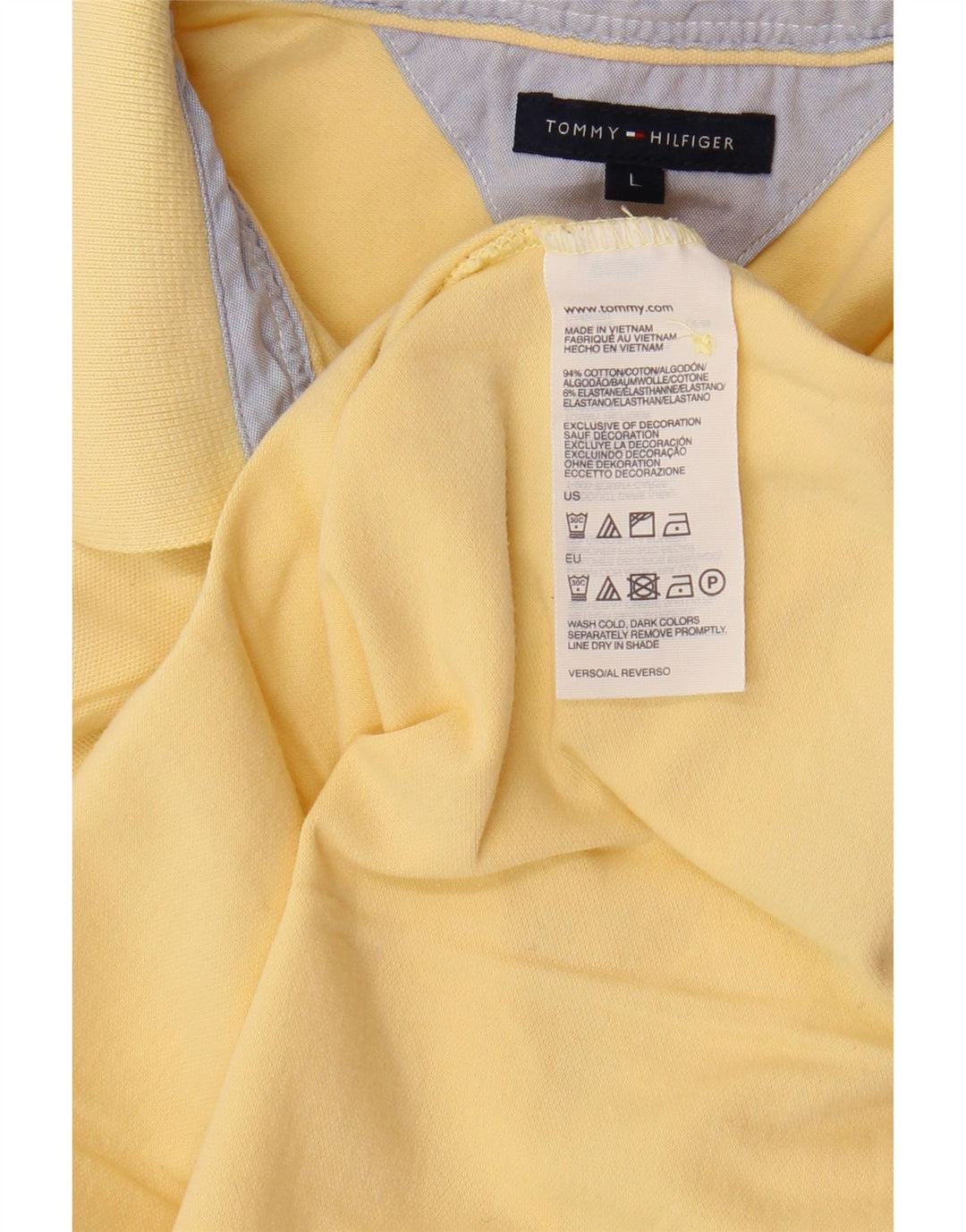 TOMMY HILFIGER Polo para mujer UK 44 Grande Algodón amarillo