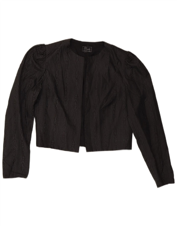 DORETTE Chaqueta Bolero Abierta para Mujer EU 40 Mediana Estampado Animal Negro